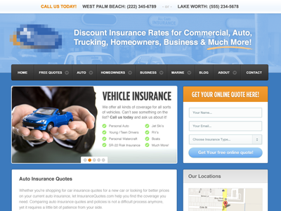 Insurance Company Website blue clean modern website wordpress