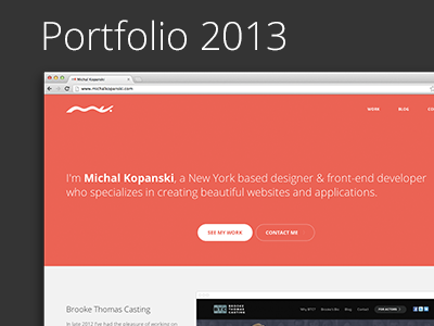 Michal Kopanski — Portfolio 2013 portfolio orange clean flat open sans 2013 responsive