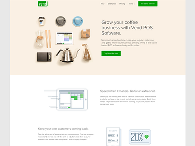 VendHQ example page layout flat flatlay illustration ipad line drawing page speed startup studio vend web