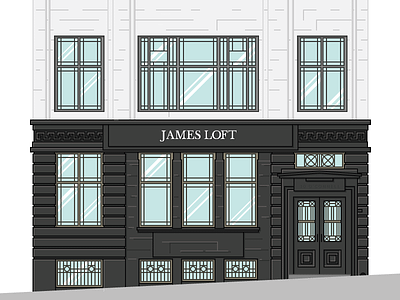 10 O'Connell Street apartment building glass shaded shop shop front solid storefront street vector