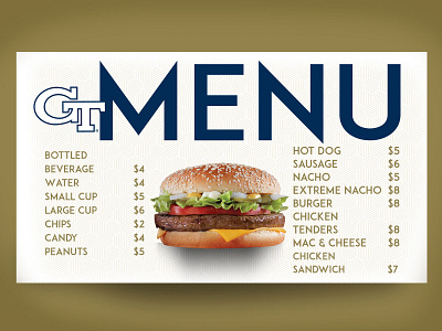 Georgia Tech Menu Design