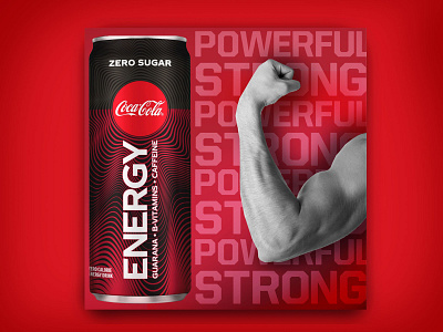 Coca Cola Energy Social Media Post 2 branding poster art social media typography
