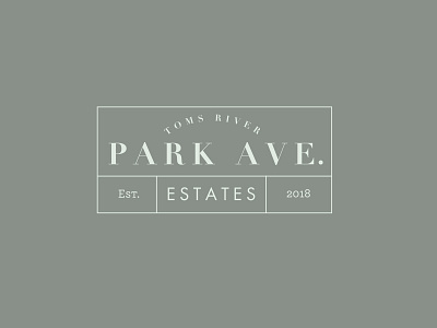 Park Avenue Estates brand and identity branding design developer logo logo design new jersey real estate type typography