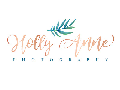 Holly Anne Photography brand brand and identity branding hawaii icon logo logo design palm leaf photographer photographer logo typography watercolor wedding photographer
