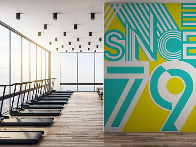 Fitness/Gym Retro Style Mural