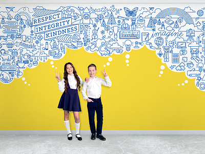 Selfie Mural Design for Independent School