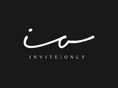 Invite Only branding clean design elegant lettering logo sophisticated wordmark