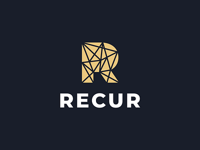 RECUR branding community crypto design elegant letter r logo sophisticated