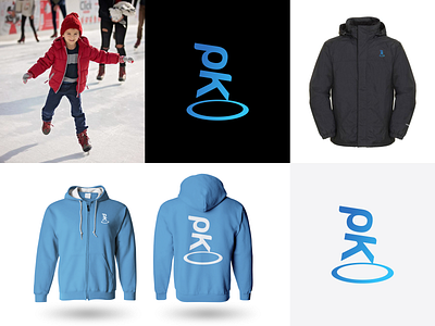 PK branding clothing design figure skating ice illustration logo skating tech