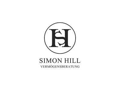 SIMON HILL advisor branding circle clean design elegant financial logo monogram sh sophisticated