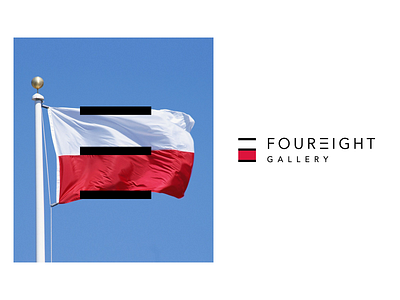 FOUREIGHT GALLERY art branding clean design elegant flag gallery logo poland