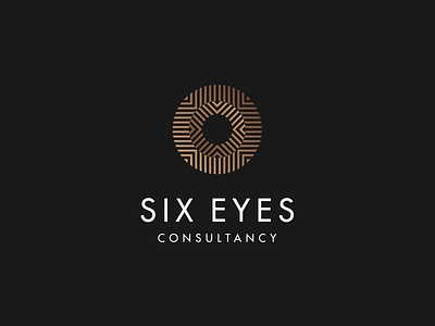 SIX EYES branding consultancy design elegant eye illustration lines logo protection risk safety sophisticated