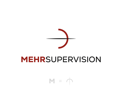MEHR SUPERVISION arrow bow branding clean design elegant letter m logo sophisticated supervision