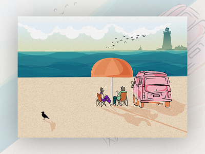 Relax on Beach beach exploration relax travel. illustration ui ux