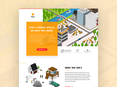 Construction - WIP coming soon cons construction design real estate ui warm web web design wip yellow