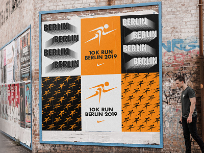 Nike Run - Poster Concept blackandwhite brand identity branding clean concept corporate design corporate identity design flat logo minimal mockup nike poster print run running type typography