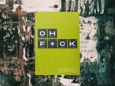 Oh F*ck - Poster Design branding clean concept design flat graphic design green minimal mockup poster poster art print type type design typography