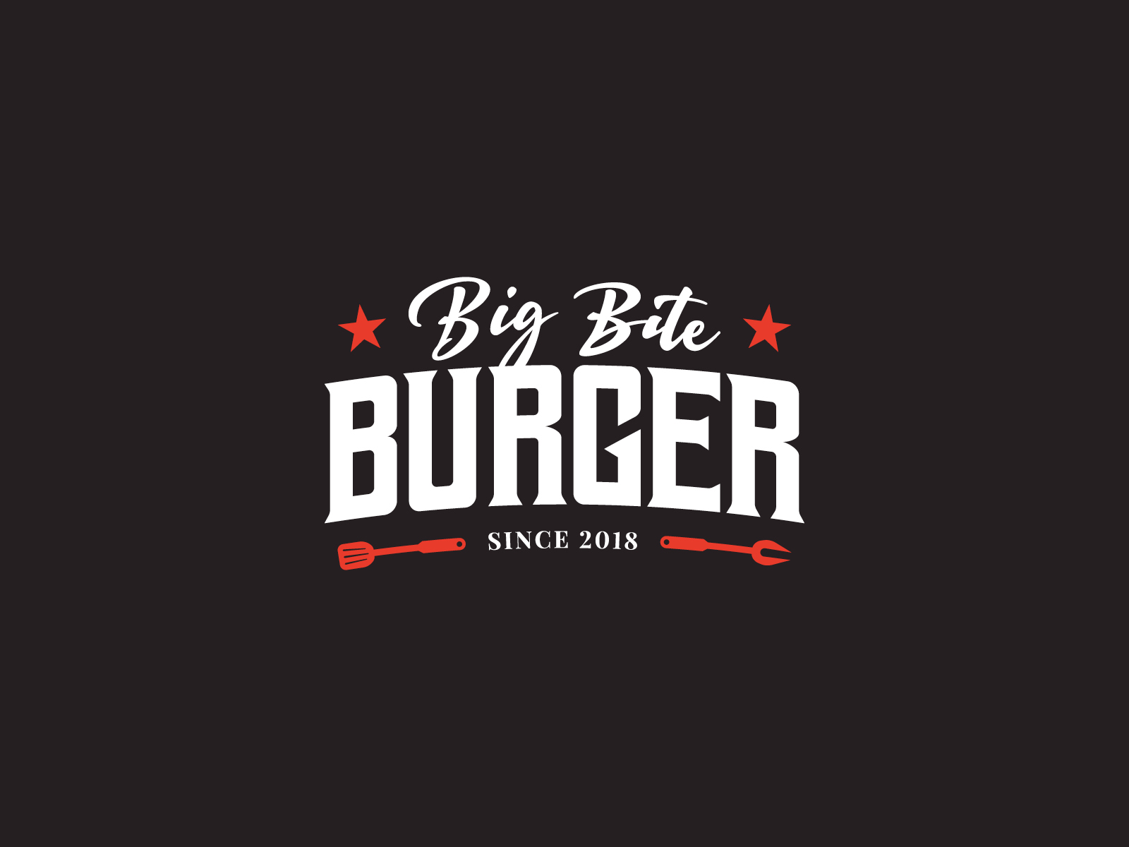 Big Bite Burger Logo brand identity branding burger clean concept corporate design design fast food flat food logo logo design minimal script type typography vintage design