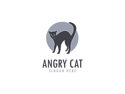 Angry Cat Logo angry cat angry cat logo animal animal logo animals black cat cat cat icon cat logo cat symbol logo logo design logo template pet pet logo
