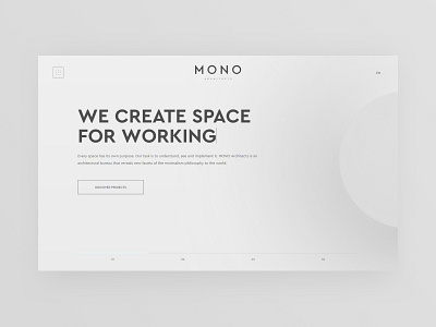 Mono Arc Home Page architecture design figures geometry grey minimal minimalism mono monochrome shadows ui ux web webdesign