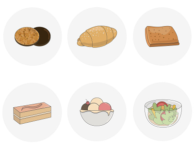 Vector icons set 2d bakery bread flat food food illustration illustration vector vector illustration