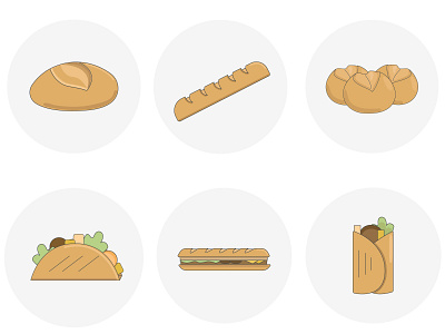 Vector icons set 2d bakery bread design digital flat food food illustration illustration vector vector illustration