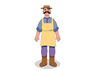 Happy farmer 2d character art character characterdesign digital painting farmer flat illustration art illustrator vector vector art vector illustration