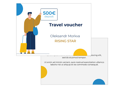 Travel voucher with character