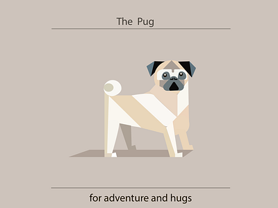 The Pug design illustration typography vector