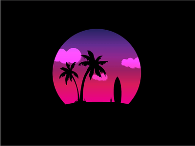 Tropical Sunset gradient graphic design illustration illustrator sunset tropical vector