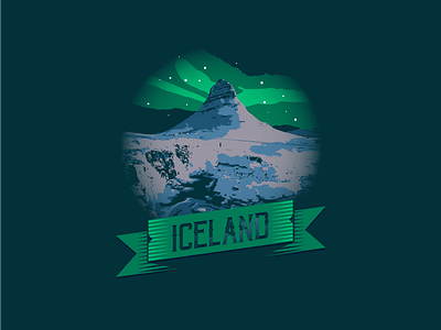 Iceland banner graphic design iceland illustration illustrator landscape text travel