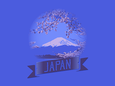 Japan adobe illustrator cherry blossom design graphic design illustrator japan japanese mount fuji retro ribbon travel vector