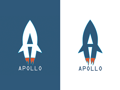 Rocketship Logo apollo blue brand identity branding business illustrator logo logo design orange rocket typography white