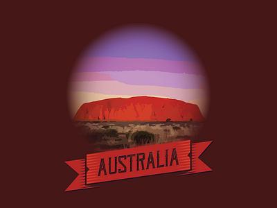 Australia aussie australia ayers rock graphic design illustrator landscape national park outback scenery travel uluru vector