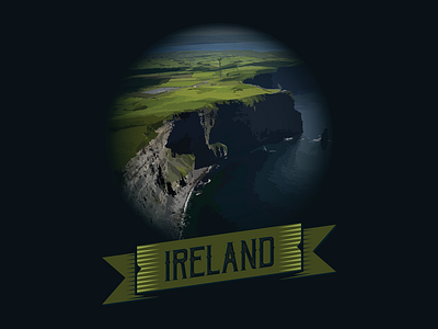 Ireland banner cliffs of moher explore illustrator ireland irish retro travel typography vector