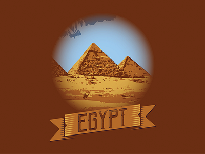 Egypt africa camel desert destination egypt explore illustrator pyramids retro travel typography vector