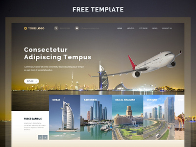 Free Template - Travel design designbyfazal landing page multi purpose simple website stunning website theme page ui ux web designer webdesign