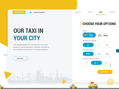 Taxi and Cargo booking design designbyfazal ui ux web designer web layout