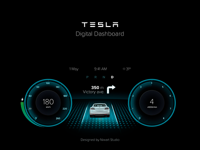 Tesla Dashboard Concept adobe xd branding car ui design tesla tesla design tesla model3 ui user interface ux web design