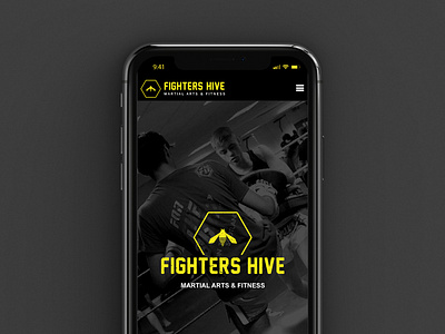 Fighters Hive dark fitness landing page martial arts ui website