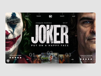 Joker adobexd batman dark dccomics film joker landing page movie movie app ui warner bros webdesign website website concept