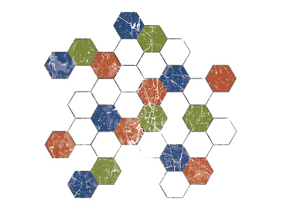 Hexagonal Grid abazzo graphics blue green hexagon illustration orange vector