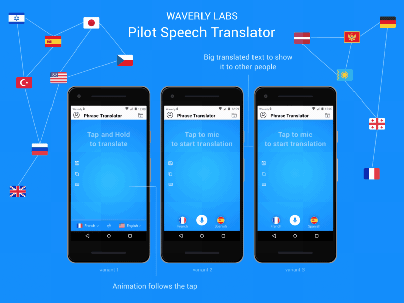 Pilot Redesign for Waverly Labs animation mic animation pulse pulse animation speech translation translation ui ui animation uidesign