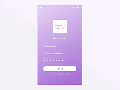 Daily UI Challenge #001 - Sign Up