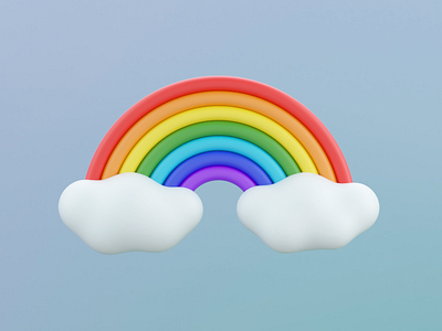 Rainbow 3d branding c4d cinema4d cloud design dimension graphic illustration pattern rainbow ui