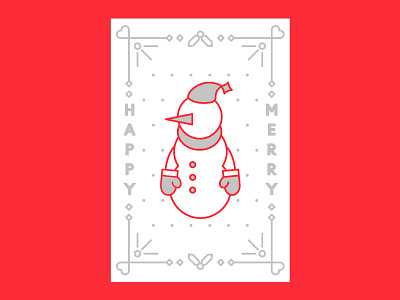 Happy Merry. Christmas christmas grey happy letterpress love merry red rudolph santa snow snowman x mas