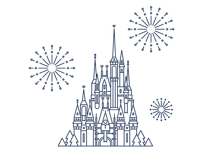 castle castle disney festival firecracker firework fortress line love navy outline tree wedding