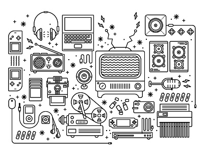 Digital Component camera computer digital electronic game gameboy icon movie outline photo picture radio