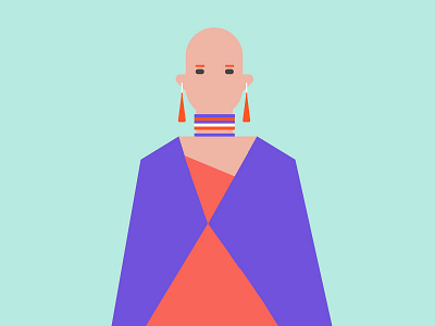 A masai woman accessory character color girl graphic illustration jewelry masai mother pattern red woman