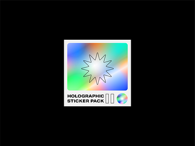 Holographic Sticker Pack II design resource gradient holographic iridescent stickers